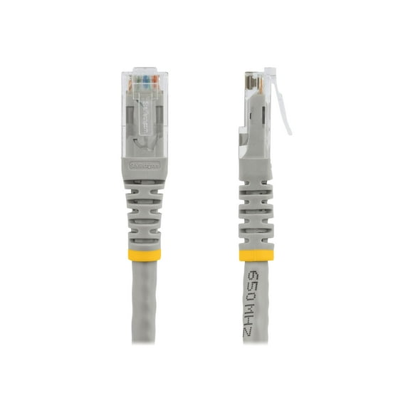 StarTech.com 6ft CAT6 Ethernet Cable, 10 Gigabit Molded RJ45 650MHz 100W PoE Patch Cord, CAT 6 10GbE UTP Network Cable with Strain Relief, Gray, Fluke Tested/Wiring is UL Certified/TIA - Category 6 - 24AWG (C6PATCH6GR) - Patch cable - RJ-45 (M) to RJ-45 (M) - 6 ft - UTP - CAT 6 - molded - gray - for P/N: EC2000S