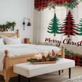 thumbnail image 4 of Red Plaid Christmas Sheer Curtains 96 Inches Long, Xmas Tree Vintage Winter Rustic Light Filtering Window Curtains for Living Room/Bedroom, Rod Pocket Voile Sheer Drapes, 52"W x 96"L, 2 Panels, 4 of 9