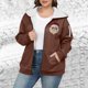 thumbnail image 4 of Sudadera informal con capucha y manga larga para mujer, estilo navideño, de gran tamaño, color liso, con cremallera, capucha y forro polar grueso, chaqueta de manga larga con hombros descubiertos, blu, 4 of 5