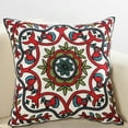 thumbnail image 1 of Housse de Coussin Broderie Style Ethnique 17.7 Pouces Carré Fermeture à Glissière Taie d'Oreiller (Intérieur Non Inclus), 1 of 4