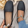 thumbnail image 6 of Women's Slip On Flat Wide Width Loafers Comfortable Low Top Flat Tennis Shoes Breathable Non Slip Work Shoes Black Size 7, 6 of 8