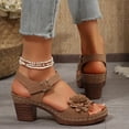 thumbnail image 2 of longantii Womens Orthopedic Sandals Arch Support Flat Wedge Sandals Lightweight Slip on Non Slip Work Shoes Soft 2026 New Foam Shoes Brown, 2 of 3