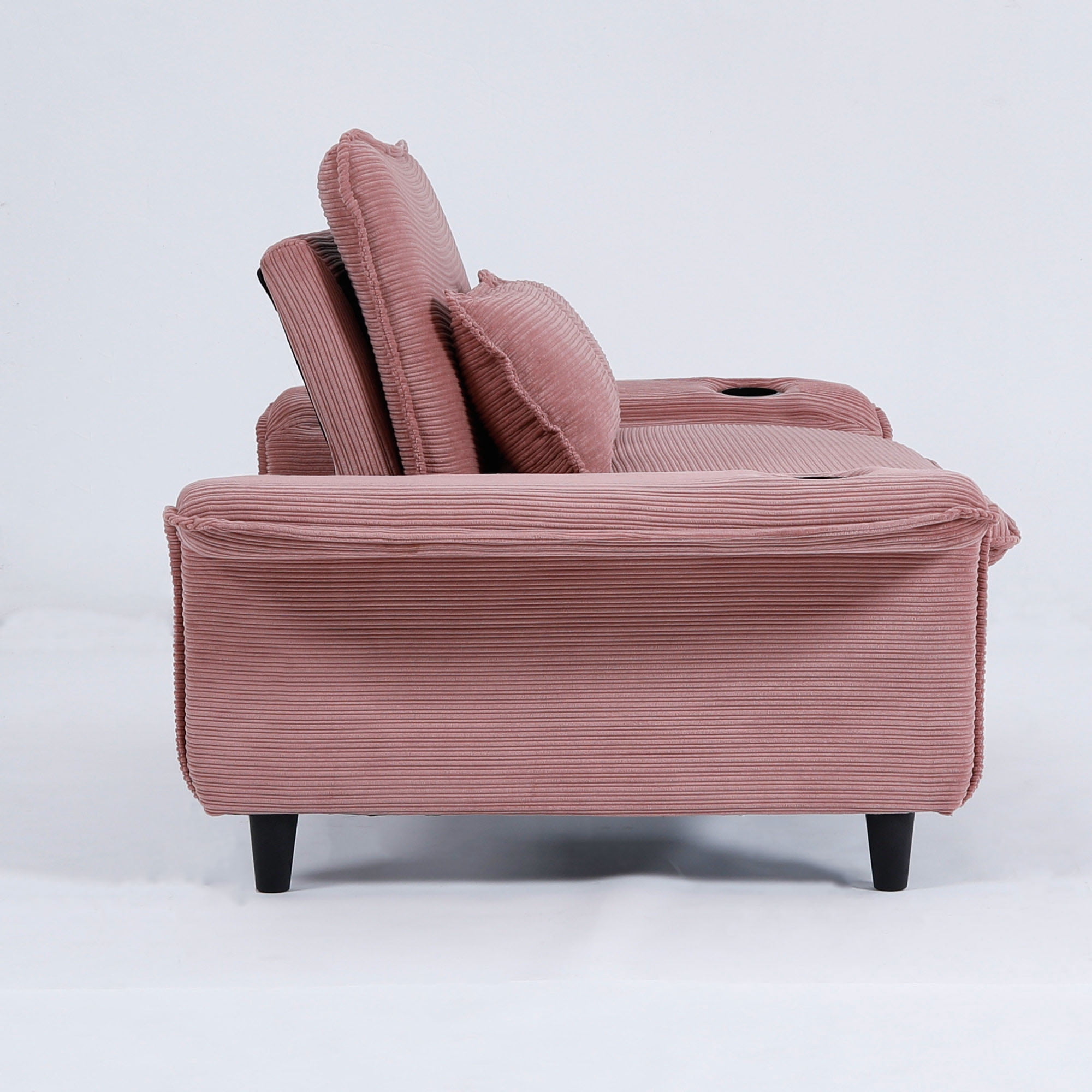 Gewnee 66''Pull-Out Sofa Bed,Adjustable Armrests and Backrests with Cup Holders,Multi-Functional Sofa Bed Suitable for Living rooms and Bedrooms.(Pink)