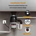 thumbnail image 4 of 3/4 HP Garbage Disposals with Sound Reduction, TECASA Continuous Feed, Stainless Steel Food Waste Grinding System for Kitchen Sink Food Waste, Power Cord Included, Grey and Black, HyperCrush 75, 4 of 9