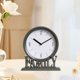 thumbnail image 3 of Reloj de escritorio, relojes de mesa, sin tictac, fácil de leer, estante, silencioso, familiar, decorativo C-gris profundo, 3 of 8