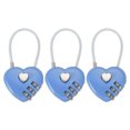 thumbnail image 1 of Uxcell Heart Padlock, Combination Lock Heart Shape Mini Code Locks for Jewelry Storage and Travel Blue, 1 of 7