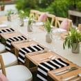 thumbnail image 3 of Black Beige Striped Cloth Napkins, Vintage Geometric Line Simple Washable and Reusable Dinner Napkins Set of 4, Table Napkin for Kitchen Party Birthday Wedding Hotel Housewarming 20"x20", 3 of 8