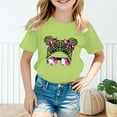 thumbnail image 3 of Girl Tops 5t Round Neck Short Sleeve Tee for Toddler Cute Cartoon Print Fashion Kids Summer Clothing 120（7-8Y）, 3 of 5