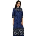 thumbnail image 3 of Bimba Women Kurta Kurti With Pockets Casual Tunic Mandarin Collar Long Blouse, 3 of 7