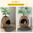 thumbnail image 4 of Jaxpety Large Smart Plant Litter Box with Deodorization System, Artificial Plants,5 Cat Litter Bags,Light,Cat Litter Mat,Scoop,Brown, 4 of 6