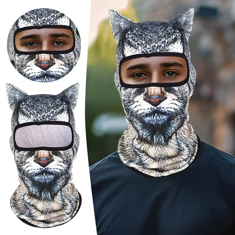 Fleece-Lined Balaclava Ski Mask with Cat Ears for Winter Sports 4pcs Winter Balaclava Cat Ski Mask Windproof With Ears Cute  main image 2