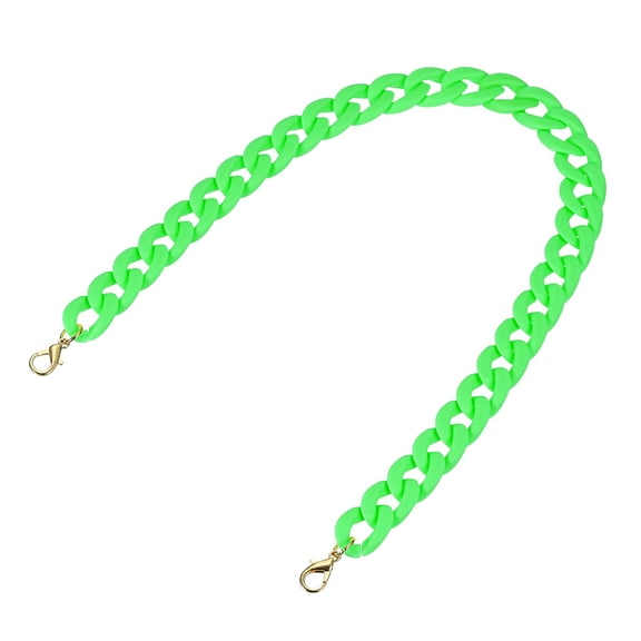 Uxcell Acrylic Purse Strap, 23.6 Inch Matte Bag Chain Shoulder Purse Clutches Strap Replacement Bag Chain with Buckle for Handbag, Shoulder Bag Crossbody, Fluorescent Green