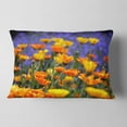 thumbnail image 2 of Designart 12" x 20" Orange Floral Polyester Throw Pillow, 2 of 5