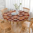 thumbnail image 3 of Elasticized Round Tablecloth Bohemian Floral Pattern, Secure Fit for 52-56 Inch Tables, Vibrant Table Cover for Indoor Outdoor Use, 3 of 7
