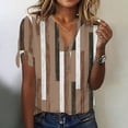 thumbnail image 1 of Fiudx Ofertas Relámpago Blusa de Manga Corta de Verano con Cuello En V para Mujer, Sexy, Informal, con Estampado Regular, 1 of 5