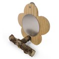 thumbnail image 1 of Bird Mirror with Perch Parrot Stand Wooden Stick Flower Shape Toys Bird Cage Accessories Pet Supplies, 1 of 8