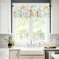 Spring Floral Wildflowers Curtains Valances for Kitchen Windows,Summer