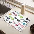 thumbnail image 5 of Dish Drying Mat Absorbent Dish Drainer Kitchen Counter 15.7x11.8inch Dish Drying Pad for Countertops, Sinks, Draining Racks Cartoon Sunglasses Pattern, 5 of 9