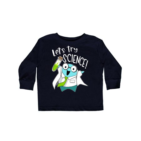 

Inktastic Let s Try Science Cute Scientist with Glass Vial Gift Toddler Boy or Toddler Girl Long Sleeve T-Shirt