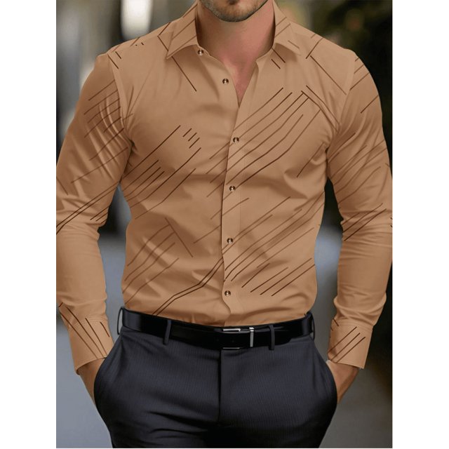 Camisa de traje rosa negra blanca casual al aire libre color sólido a rayas cómoda suave solapa tops de hombre oficina talla grande