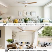 52Flush Mount Ceiling Fan with Light and Remote Modern Ceiling Fan 6-Speed Reversible DC Motor Bedroom Ceiling Fan