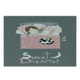 thumbnail image 3 of Saying Cutting Board, Girl Sleeping with a Bunny and a Cat Cartoon Style Night Time Themed Image, Decorative Tempered Glass Cutting and Serving Board, Small Size, Multicolor, by Ambesonne, 3 of 5