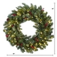 thumbnail image 3 of Nearly Natural Green 30" Lighted Pine Holiday Wreath Berries and Pinecones, 3 of 6