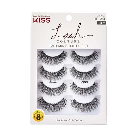 KISS Lash Couture Faux Mink False Eyelashes Multipack, ‘Sequin’ - 4 Pairs