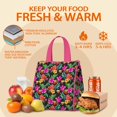 thumbnail image 5 of Pioneer Flower Floral Print Pattern Insulated Lunch Bag for Women & Adults,Large Portable Soft Cooler Lunch Bag,Thermal Food Storage Tote with Pearl Cotton,8.66L,8.75x5.75x9.5 Inch, 5 of 6
