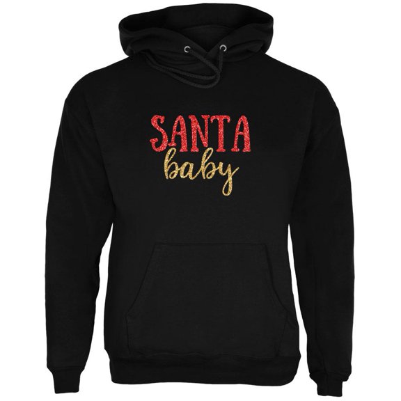 Christmas Santa Baby Mens Hoodie Black X-LG