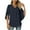 Navy-07, variant on Mittory Women's Casual Chiffon Blouse Tops 3/4 Ruffled Sleeve V Neck Loose Fit Blouses Shirts