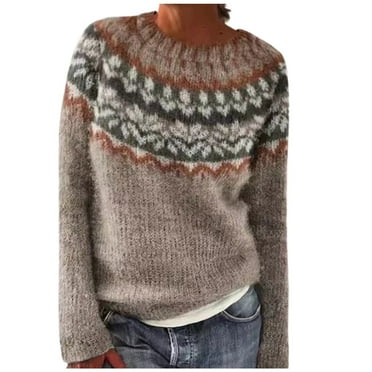 Women Sweaters Winter Fall Casual Loose Long Sleeve Knitted Basic Sweater Tops Women's Pullover Sweaters Rose Gold XXXXXL