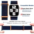 thumbnail image 2 of 6 Packs Nylon Band Compatible with Apple Watch Band 38mm 40mm 41mm 42mm 44mm 45mm for Women Men, Soft Braided Stretchy Solo Loop Sport Strap for iWatch Series SE/7/6/5/4/3/2/1, 2 of 13