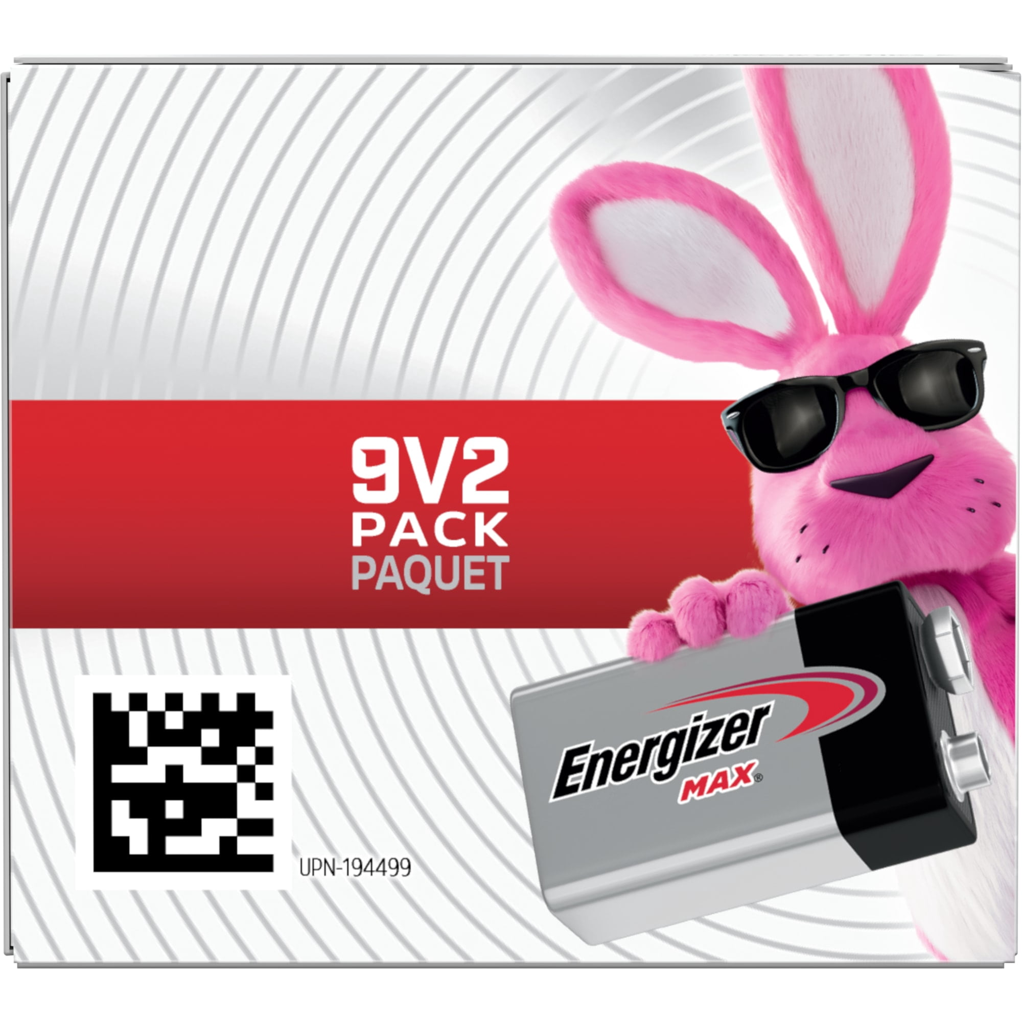 Energizer MAX 9V Batteries (2 Pack), 9 Volt Alkaline Batteries