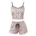 thumbnail image 4 of Womens Pajama Sets Women 2 Piece Pajama Set Peplum Top Wide Leg Shorts Sets Summer Outfit, 4 of 4