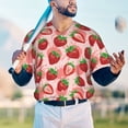 thumbnail image 5 of KLL Cute Strawberry for Men's Baseball Shirts,Short Sleeve Casual Shirts Button Down Shirt for Men Beach Summer Wedding Shirt-Large, 5 of 7