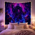 thumbnail image 2 of Mysterious Purple Figure Among Jagged Crystals in a Dark Cave, Dramatic Dark Fantasy Illustration Style, for Art Enthusiasts, Thoughtful Gift, for Bedroom and Dorm, Tapestry and Wall Hanging, 2 of 7