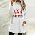 thumbnail image 2 of Feancey Christmas Loungewear for Women Fuzzy Fleece Pajama Tops Cute Gnomes Printed Graphic Sweatshirts Oversized Casual Pullovers with Pockets White L, 2 of 5