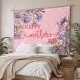 thumbnail image 3 of Happy Mother's Day Tapestry for Bedroom Wall Hanging Tapestry, Pink Love Heart Purple Spring Floral Ceiling Backdrop Tapestries Poster Blanket Wall Decor for Teens Room Living Room Dorm 59" x 79", 3 of 8