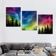 thumbnail image 4 of Shadudu Stars Colorful Lights Trees Canvas Wall Art Set of 3 | Living Room Bedroom Office Decor 12"x16"x3pcs, 4 of 6