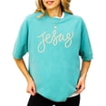 thumbnail image 4 of Jesus Shirt for Women - Pearl Script Christian Faith Graphic Tee Seafoam Shirt Adult 2X-Large, 4 of 7