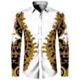 thumbnail image 3 of Camisa de manga larga con estampado 3D de cadena de flores doradas de lujo para hombre, ropa informal de diseñador para hombre, camisas con botones de solapa, 3 of 5