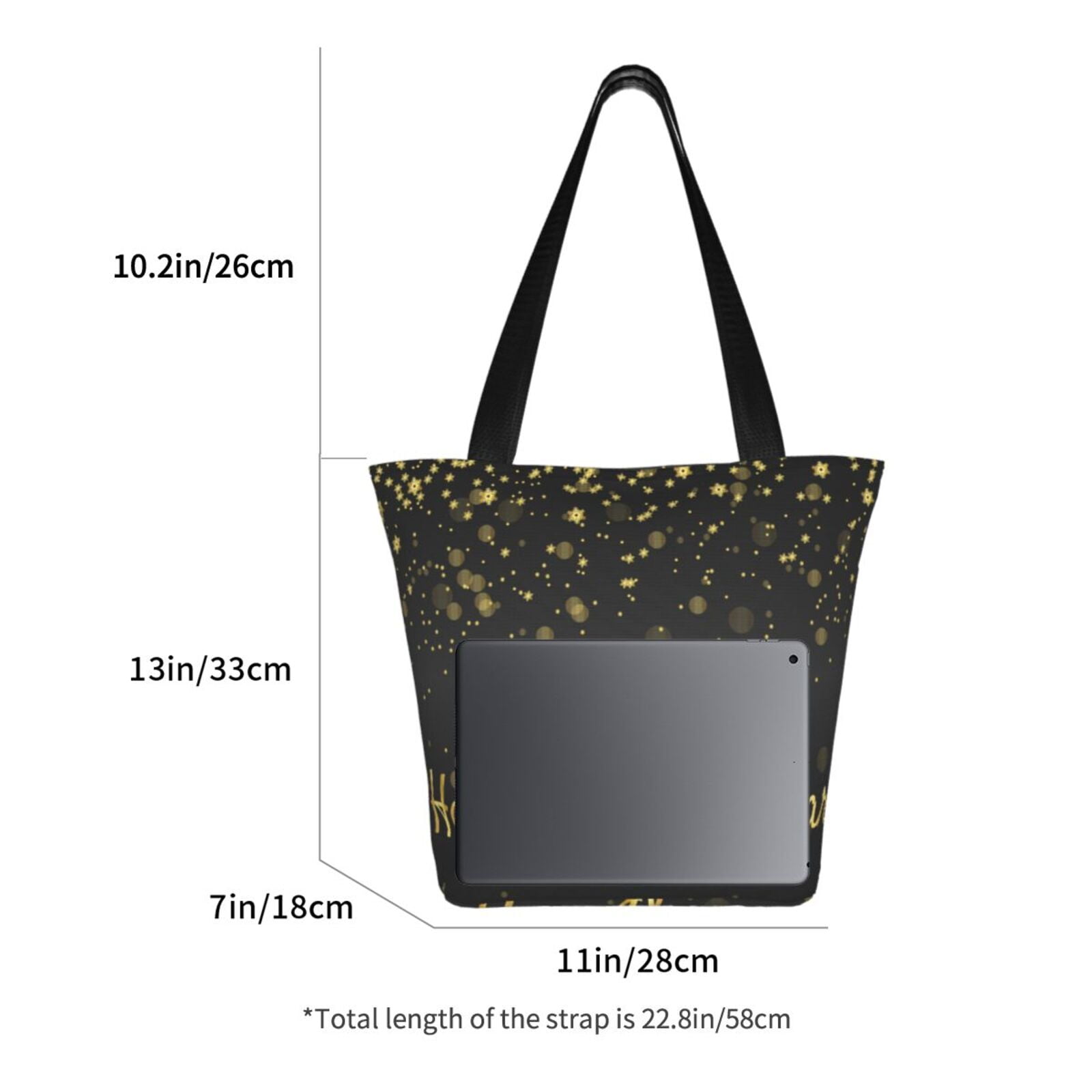 Ratiio Happy New Year Print Shoulder Bag for Women, Polyester Crossbody Purse Lightweight Handbag for Daily Travel and Casual Use