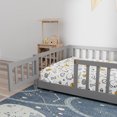 thumbnail image 6 of Twin Size Wood Floor Bed Frame with Fence and Door, Gray, 6 of 6