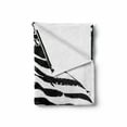 thumbnail image 2 of Boston Soft Flannel Fleece Blanket, Fluttering Grungy Design United States of America Flag Illustration with Text, Cozy Plush for Indoor and Outdoor Use, 70" x 90", Black and White, by Ambesonne, 2 of 6