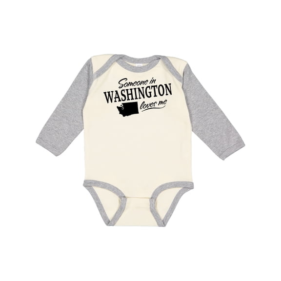 Inktastic Someone in Washington Loves Me Boys or Girls Long Sleeve Baby Bodysuit