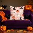 thumbnail image 4 of AuroraX Ghost Throw Pillow Covers Pink Halloween 18x18 Inch Decorative Pillow Covers Indoor Hypoallergenic Minimalist Pumpkin Cushion Cover Livingroom,Room Decor, 4 of 6