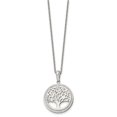 thumbnail image 3 of Stainless Steel Cable Necklace with Pendants Chain Chisel Polished Preciosa Crystal Tree of Life Pendant on a 16 inch 2 Extension 23.95 mm, 3 of 5