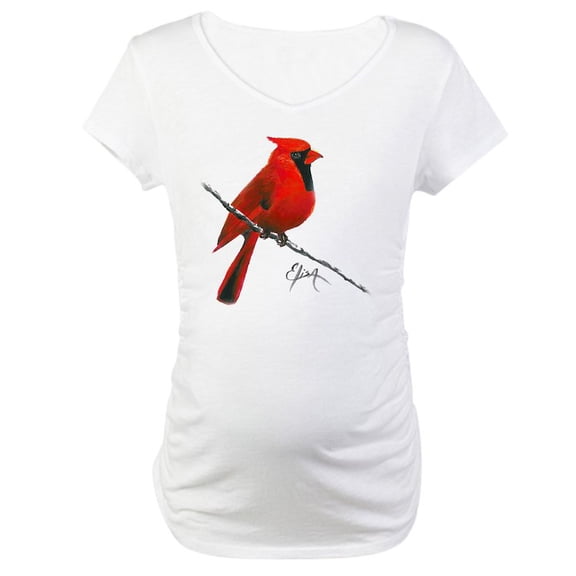 CafePress - Cardinal (2) Maternity T Shirt - Cotton Maternity T-shirt, Cute & Funny Pregnancy Tee