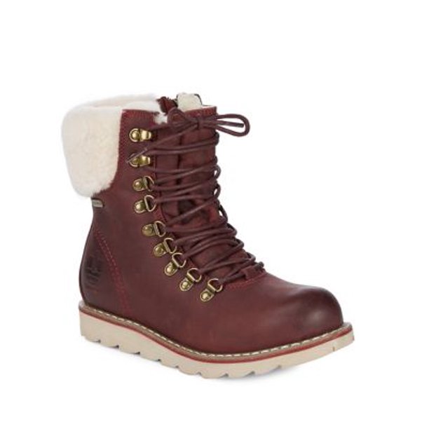 Royal Canadian Lethbridge Leather and Shearling Trim Winter Boots